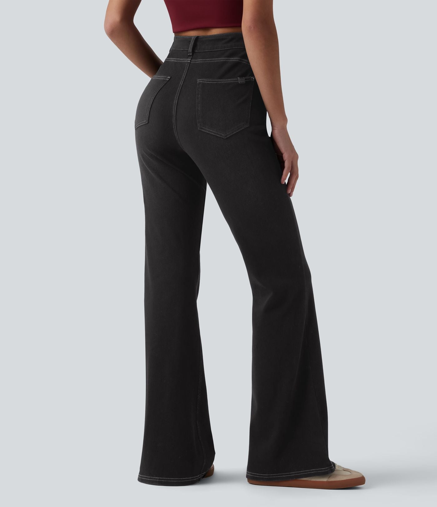 Jean Halara Flex™ taille haute croisé gainant bootcut décontracté avec poches