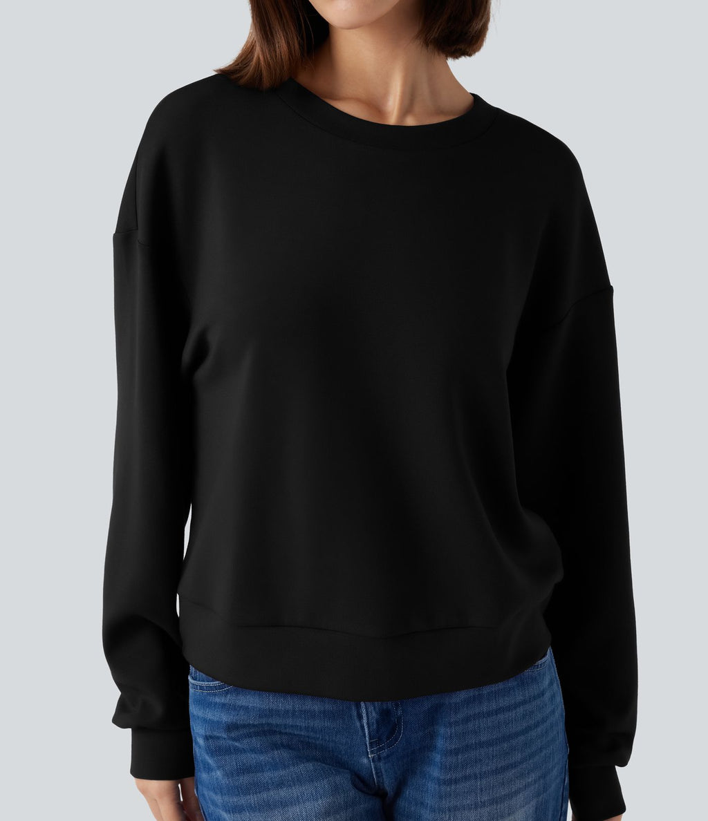 Sweat-shirt décontracté SpacerTek™ col rond, manches longues avec twist dans le dos