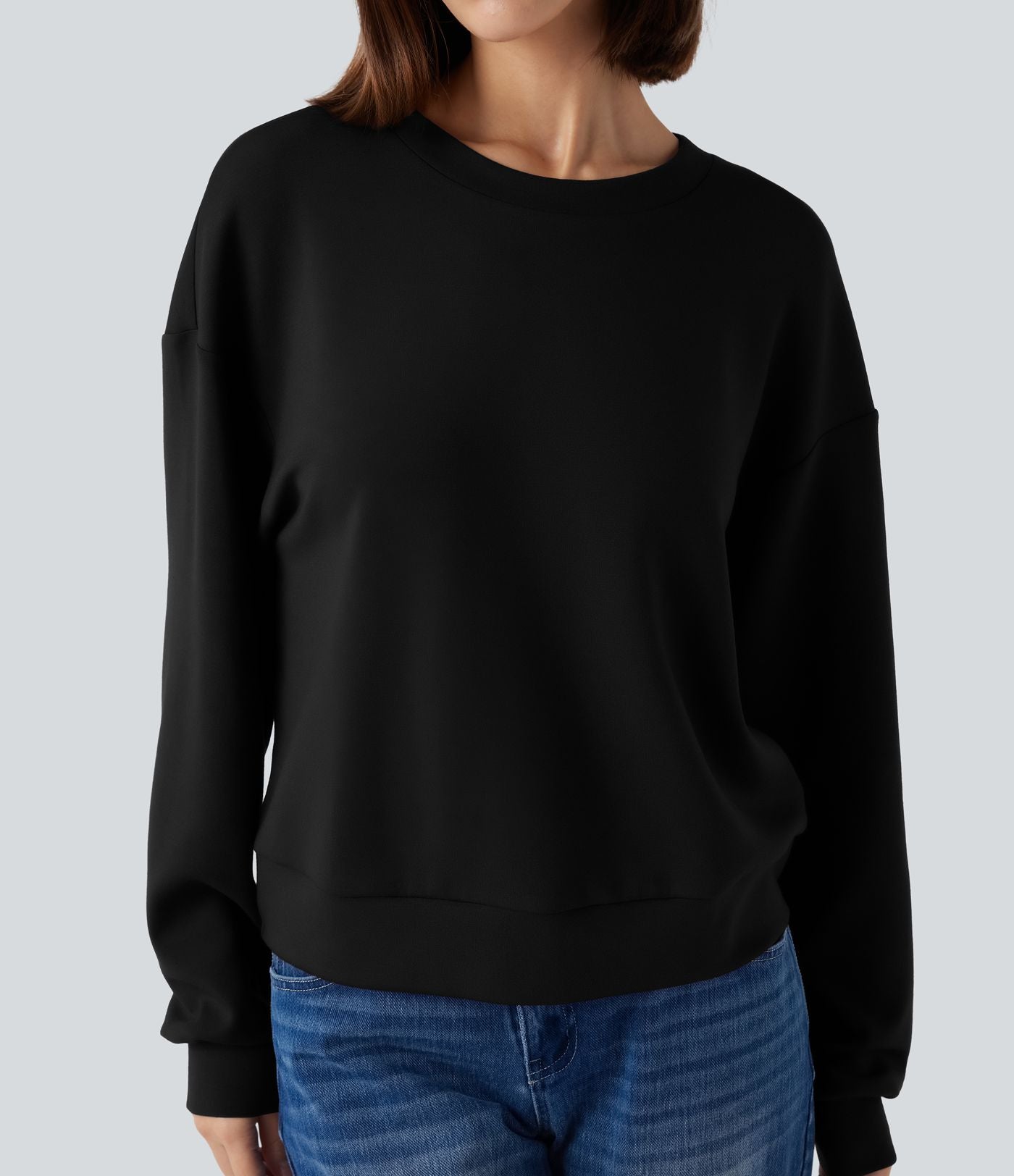 Sweat-shirt décontracté SpacerTek™ col rond, manches longues avec twist dans le dos