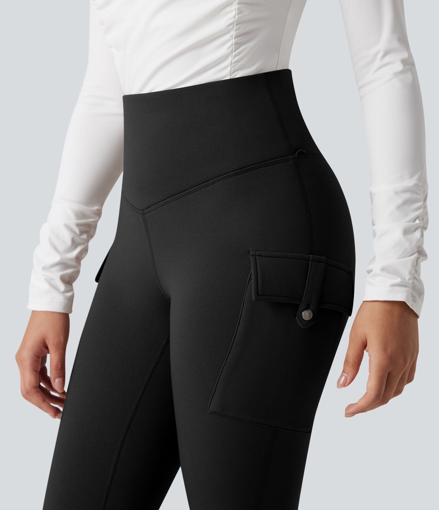 Legging de randonnée polaire gainant taille haute avec poches