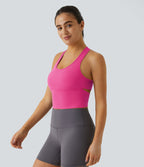 Softlyzero™ Plush Plus Débardeur Yoga Crop à Col U Plongeant Dos Nu Dos Nageur Découpé - UPF50+