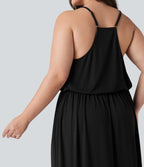 Robe longue fluide grande taille avec poches