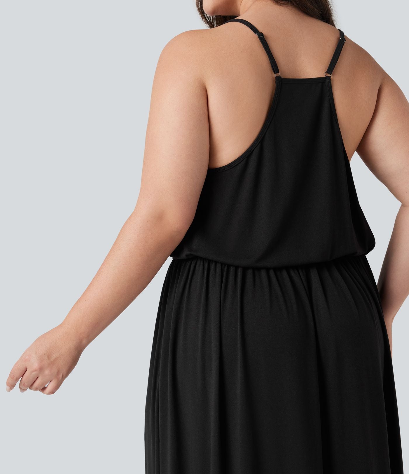 Robe longue fluide grande taille avec poches