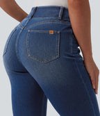 Jean évasé Halara Flex™ casual taille haute avec poches