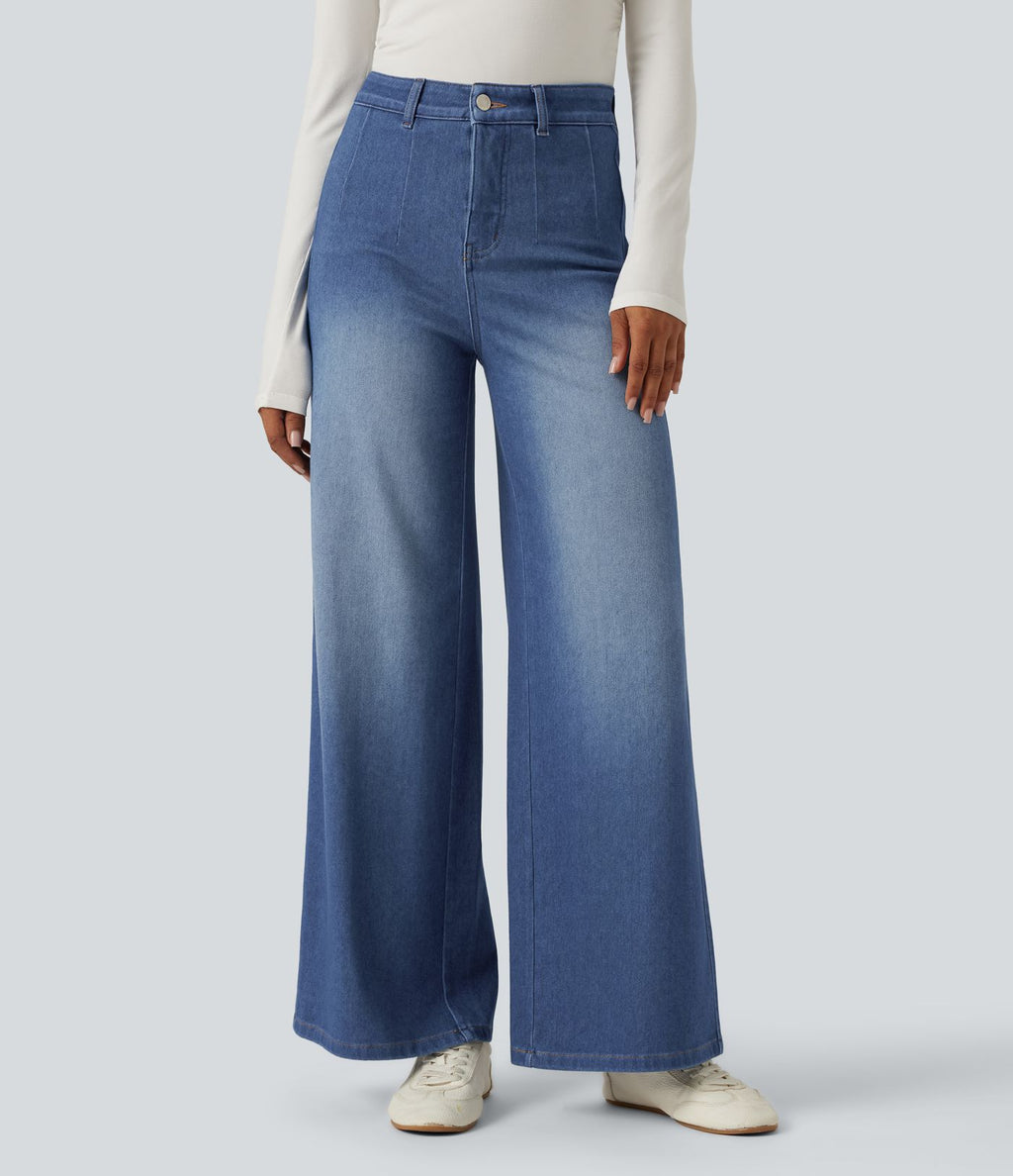 Jean large Halara Flex™ taille haute gainant avec poches