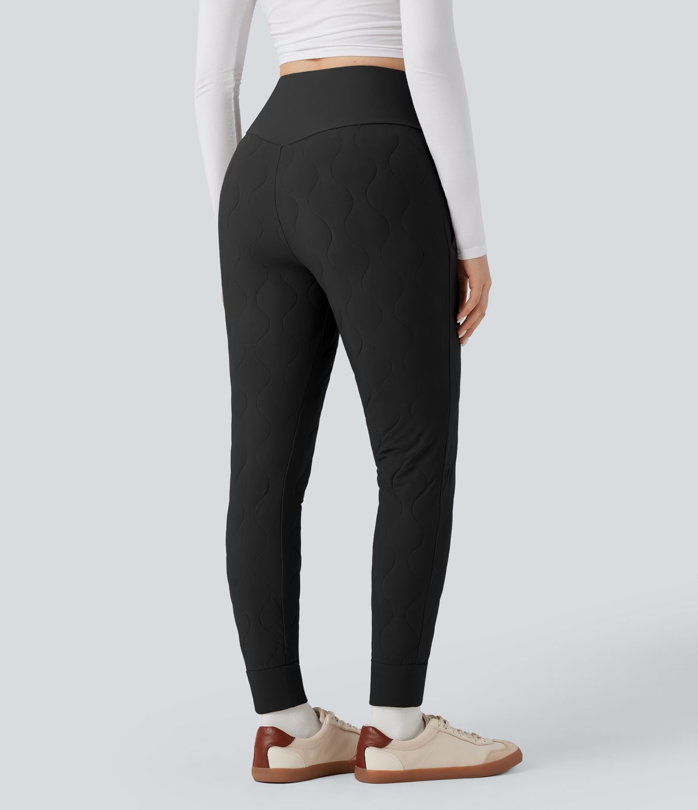 Jogging matelassé casual PuffFlex croisé taille haute avec poches