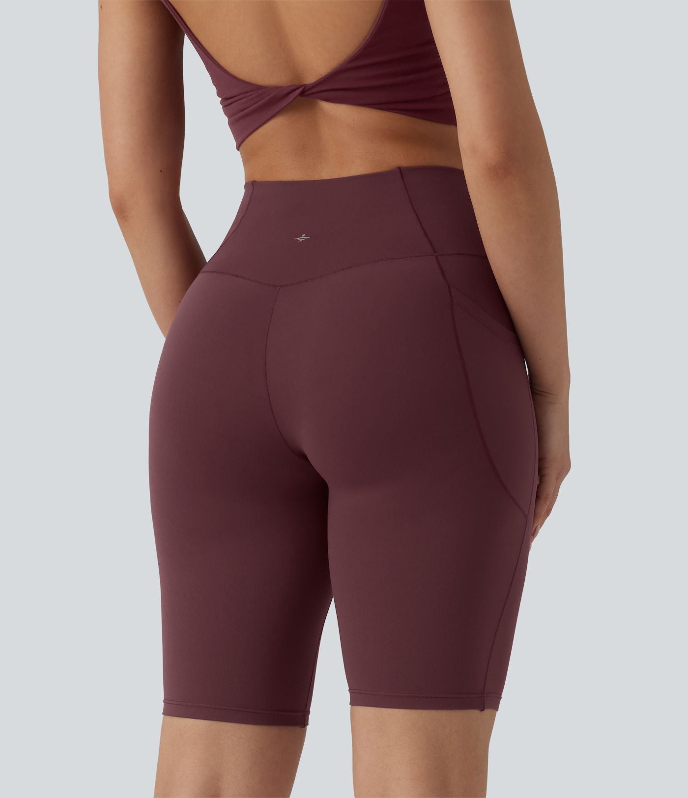 SoftlyZero™ Short cycliste de yoga croisé taille haute 23 cm avec poches - UPF50+
