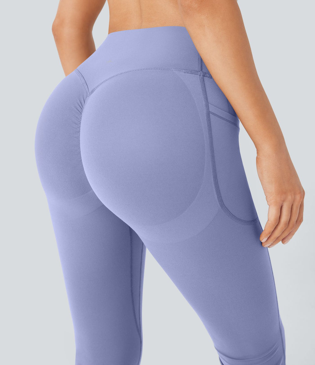 Pantalon de yoga à coupe bootcut gainant galbant taille haute avec effet scrunch et poches Halara UltraSculpt™