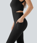 Combinaison-pantalon d'entraînement gainante avec poches - Édition Easy Peasy Halara UltraSculpt™