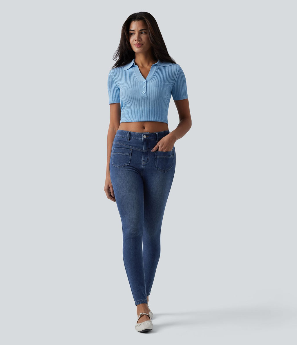 Jean Halara Flex™ skinny décontracté taille mi-haute avec poches