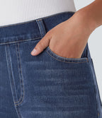 Jean droit Halara Flex™ à taille haute, poches multiples, effet délavé et tissu extensible