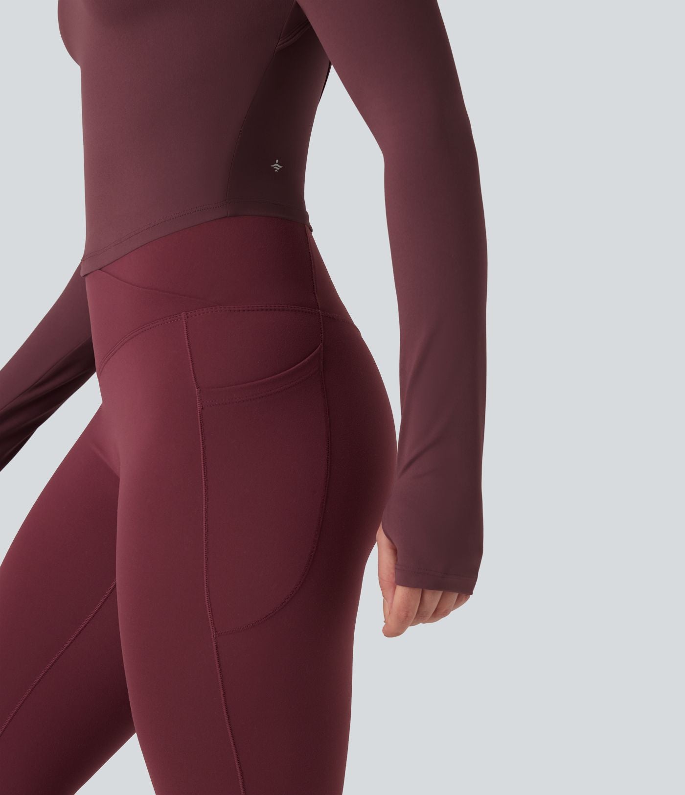 Top yoga slim SoftlyZero™ dos nu boucle ajustable manches longues avec trous pouces - UPF50+