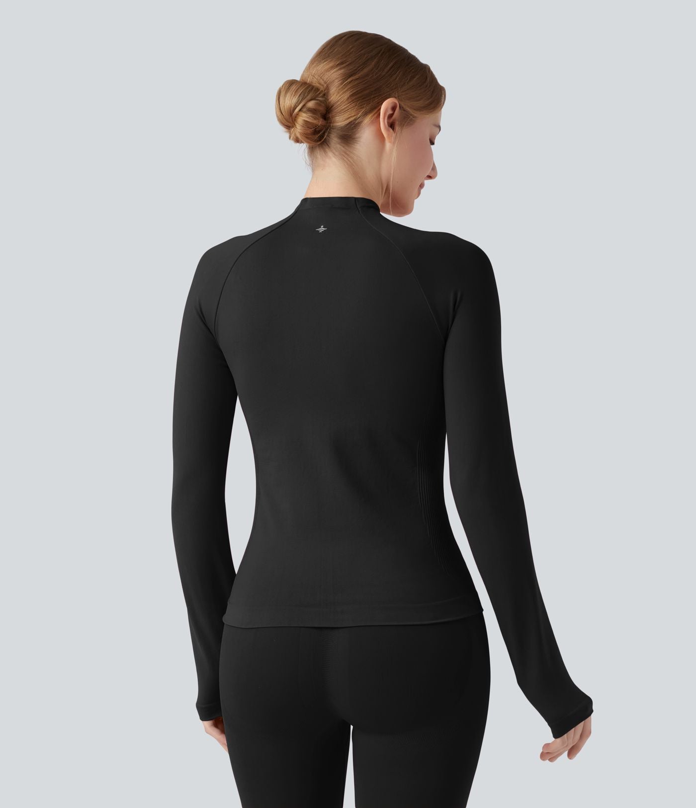 OneForm Seamless Flow Veste yoga zippée froncée à manches longues