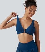 Haut de bikini à décolleté en V profond avec brassière intégrée