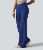 Pantalon bootcut casual DayStretch croisé taille haute ventre plat avec poches