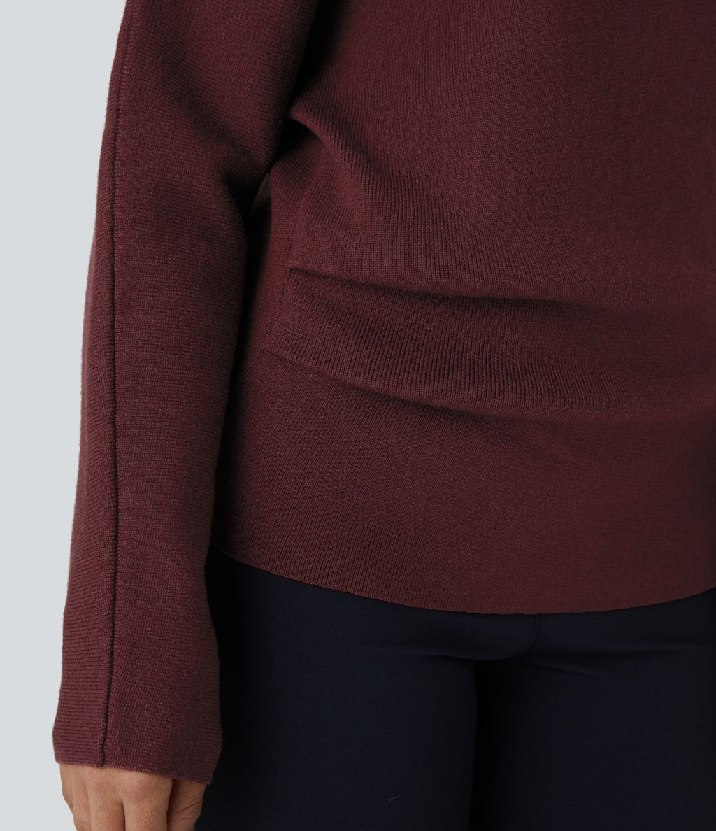Pull de travail à épaules dénudées, manches longues et fente