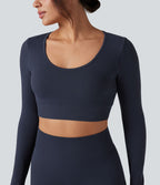Haut de sport yoga court en maille gaufrée à manches longues sans couture OneForm Seamless Flow