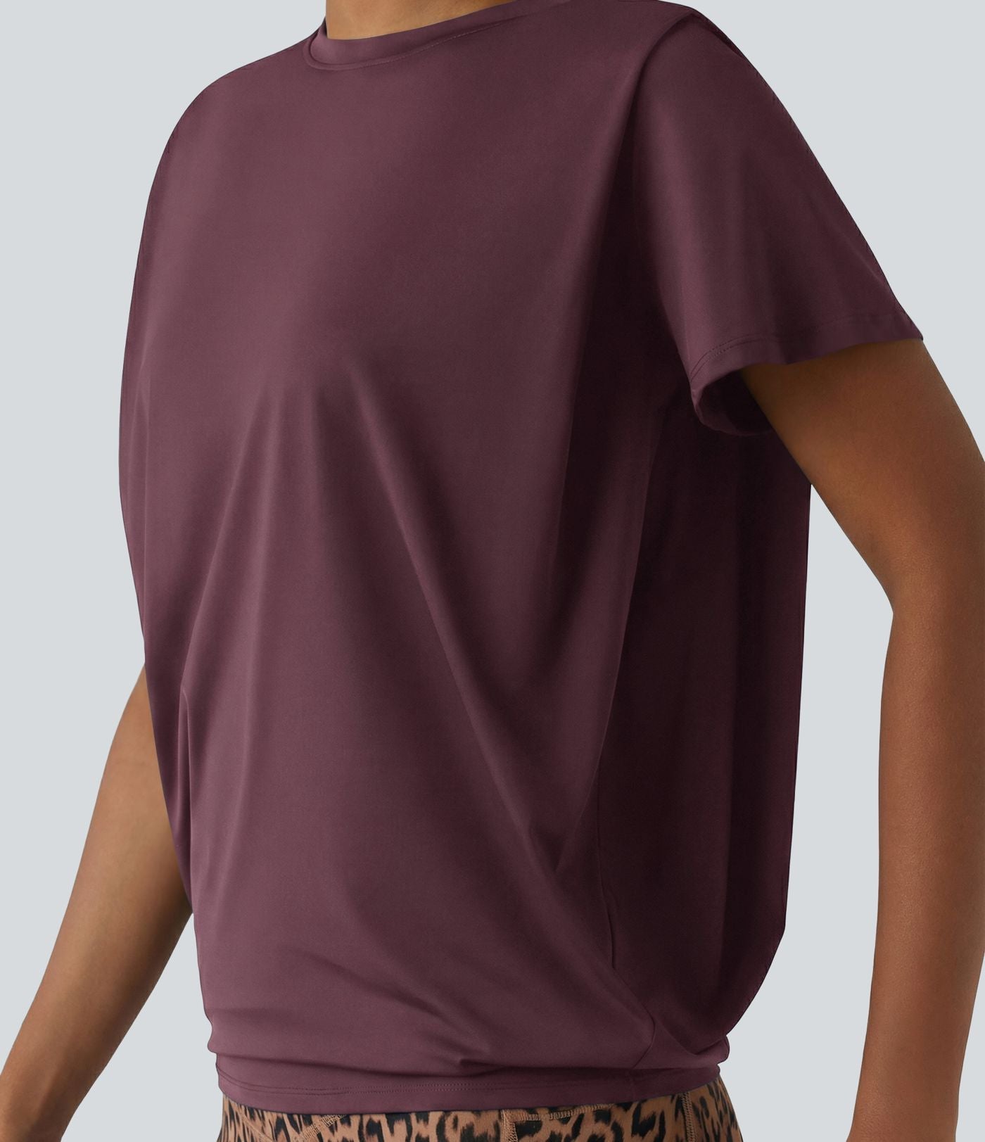 Haut de sport col rond manches courtes effet frais InstantCool avec fronces, protection solaire UPF50+
