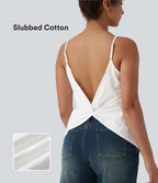 Débardeur décontracté col V coton flammé