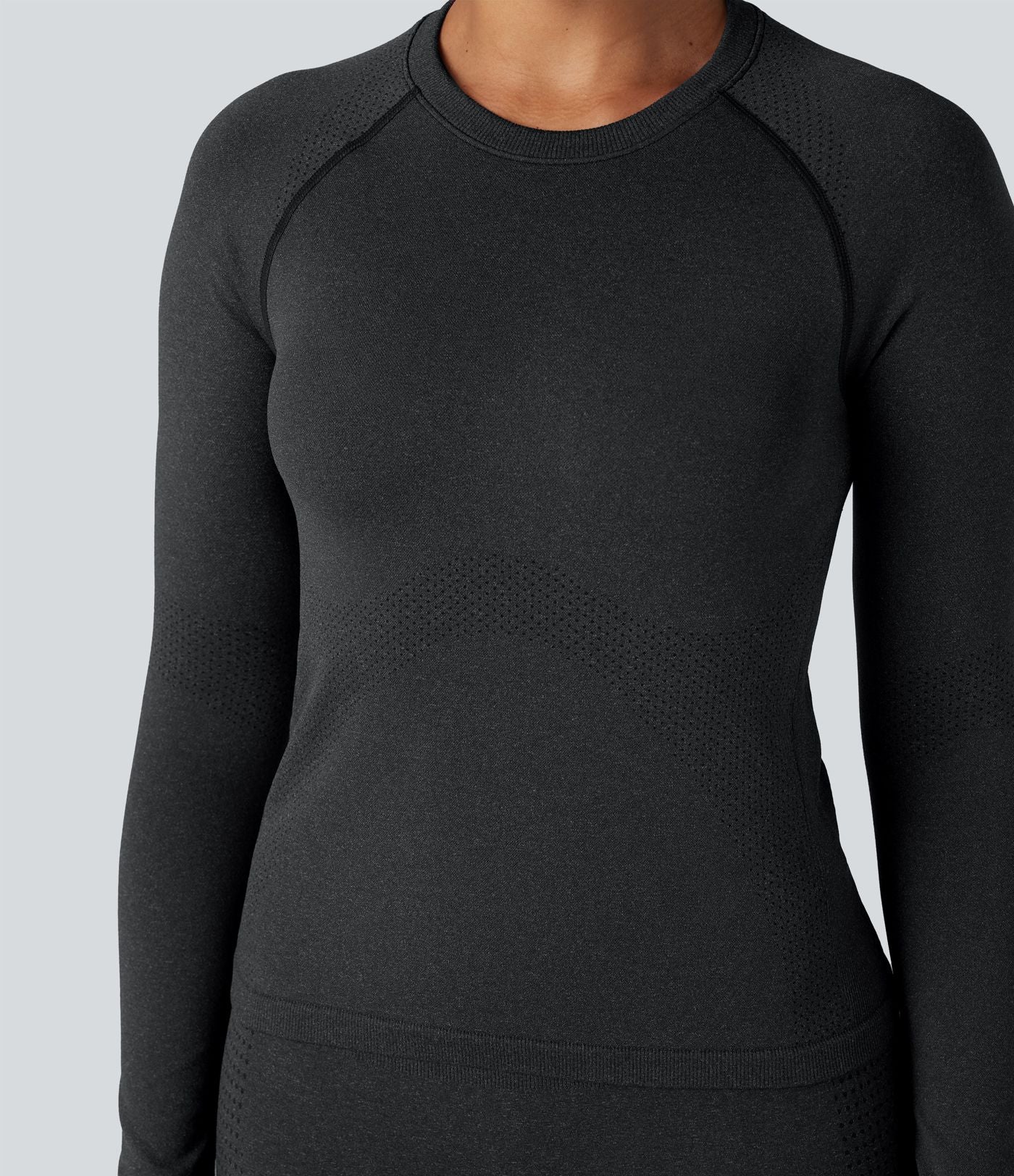 Haut de sport yoga col rond manches raglan longues sans couture OneForm Seamless Flow