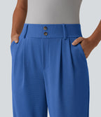 Halara Flex™ Pantalon tailleur fuselé taille haute en tissu gaufré avec poches