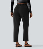 SpacerTek™ Pantalon fuselé décontracté taille haute avec poches