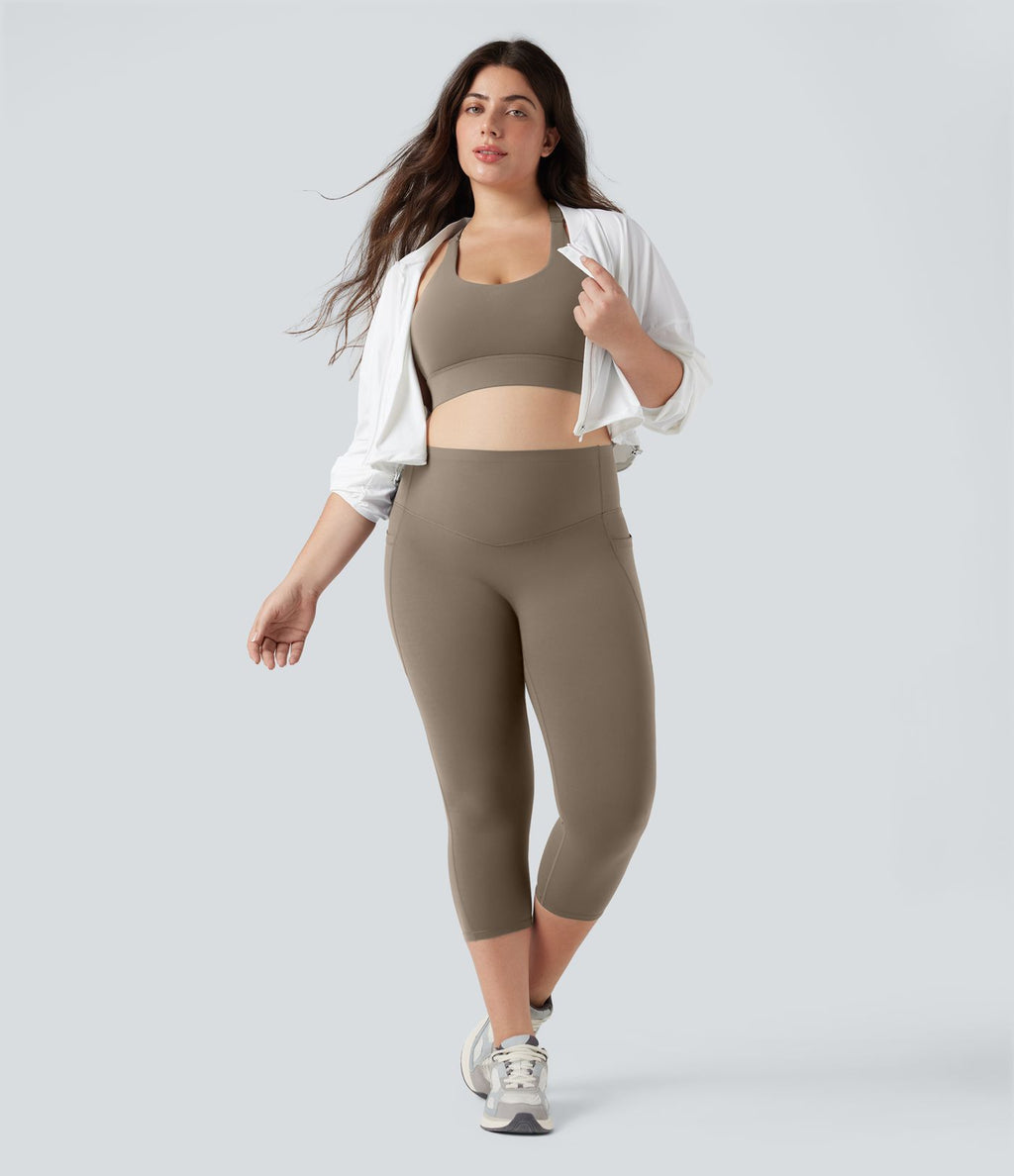 Jupe-short de tennis courte 2-en-1 gainante taille haute avec poches