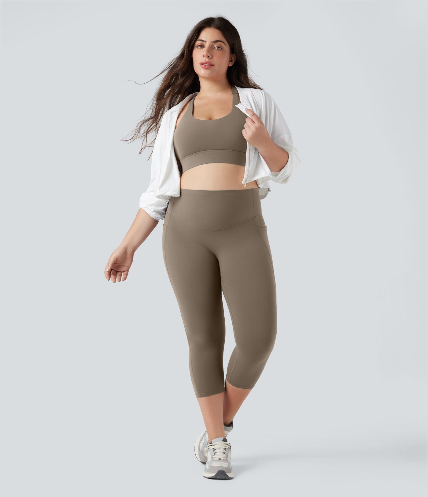 Jupe-short de tennis courte 2-en-1 gainante taille haute avec poches