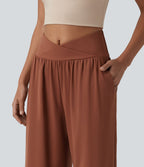 Pantalon ample décontracté SoftlyZero™ Airy taille haute croisé effet frais InstantCool avec poches