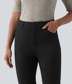 Halara Flex™ Pantalon tailleur bootcut taille haute à chevrons avec poches