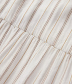 Robe longue fluide à rayures et col en V
