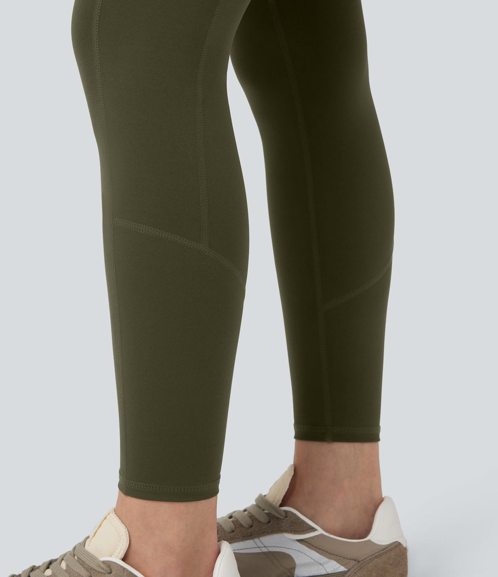 Legging de randonnée 7/8 résistant à l'usure taille haute avec poches