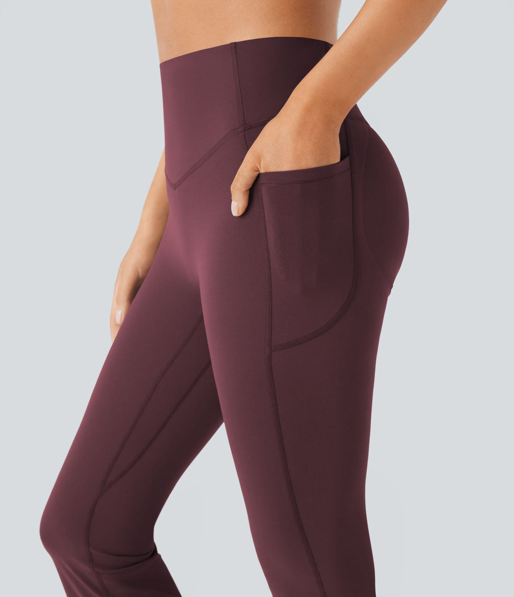 Pantalon de yoga à coupe bootcut gainant galbant taille haute avec effet scrunch et poches Halara UltraSculpt™