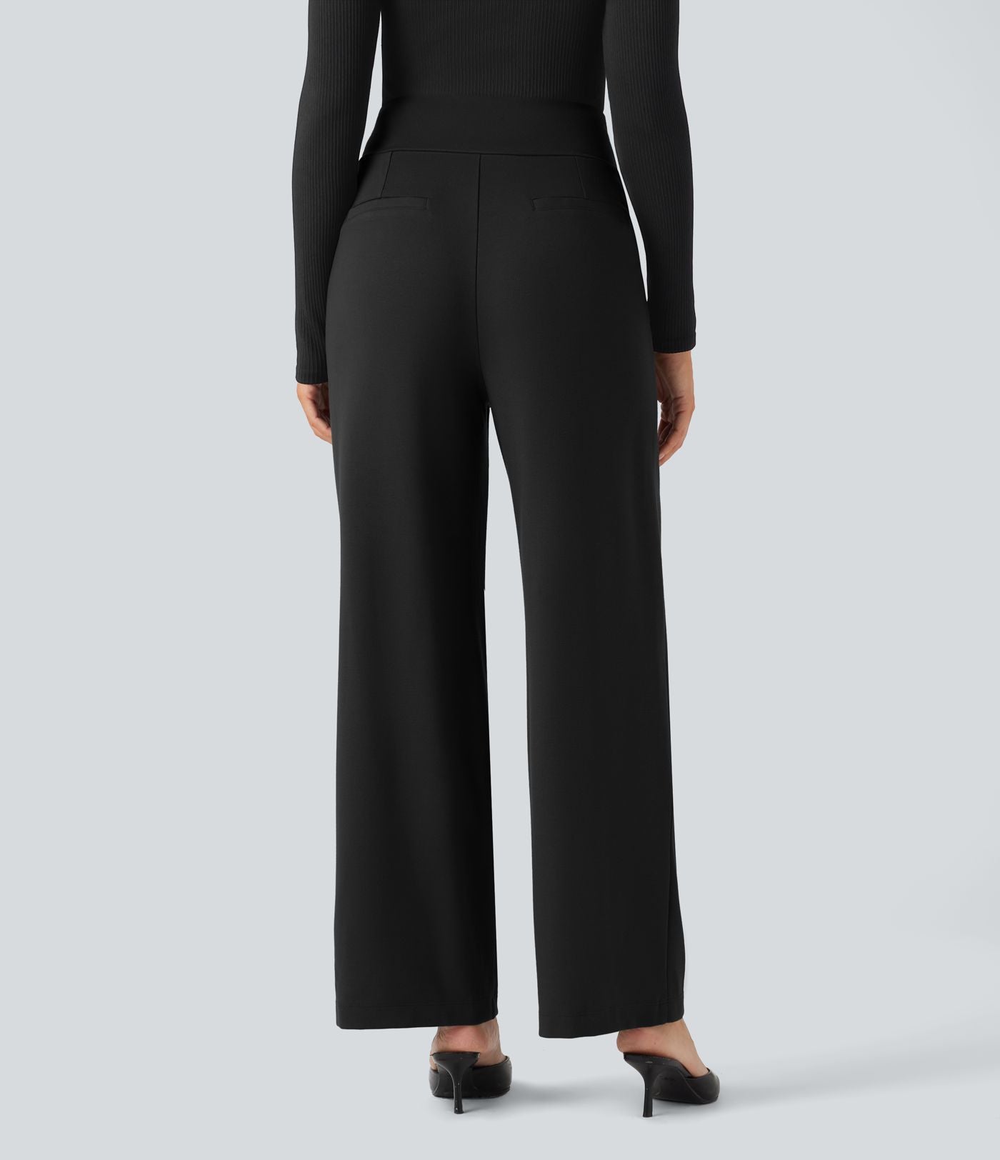 Pantalon tailleur coupe droite taille haute Halara Flex™ avec poches