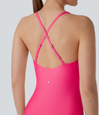 Maillot de bain une pièce côtelé avec découpe anneau et bretelles ajustables