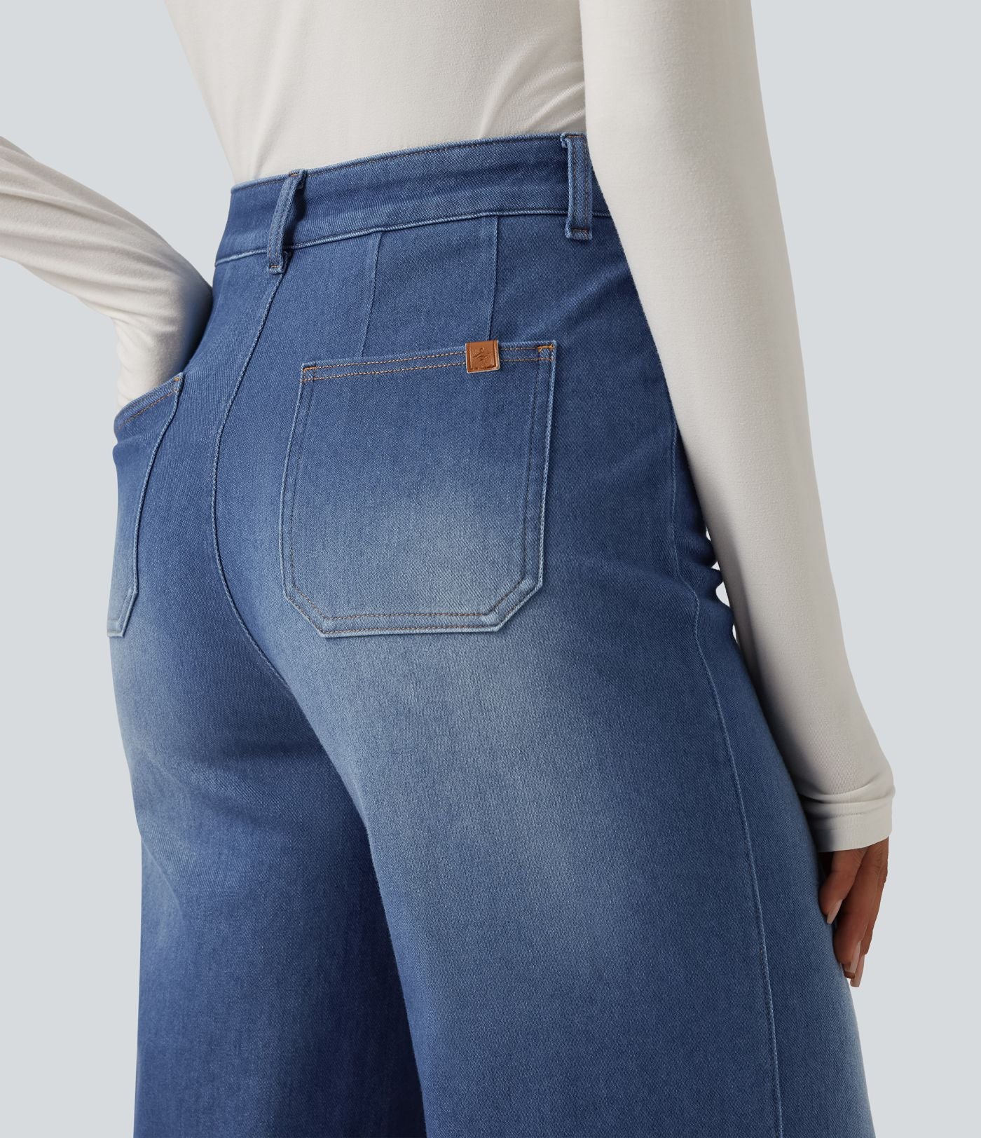 Jean large Halara Flex™ taille haute gainant avec poches
