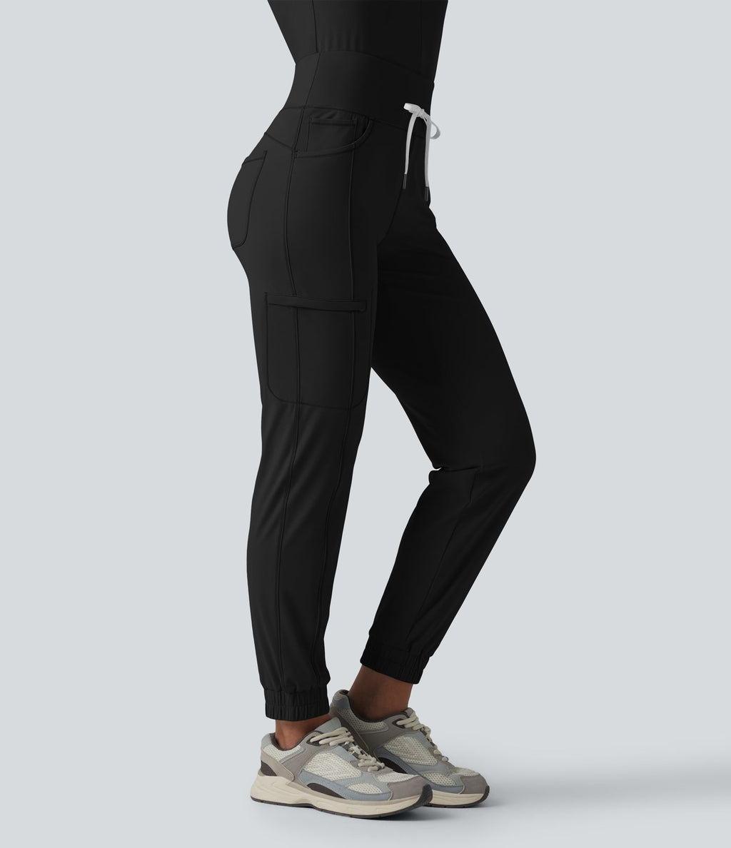 Jogging cargo décontracté SoftlyZero™ Airy à taille mi-haute, cordon de serrage, à effet frais InstantCool, avec poches