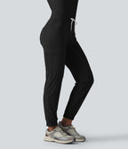 Jogging cargo décontracté SoftlyZero™ Airy à taille mi-haute, cordon de serrage, à effet frais InstantCool, avec poches