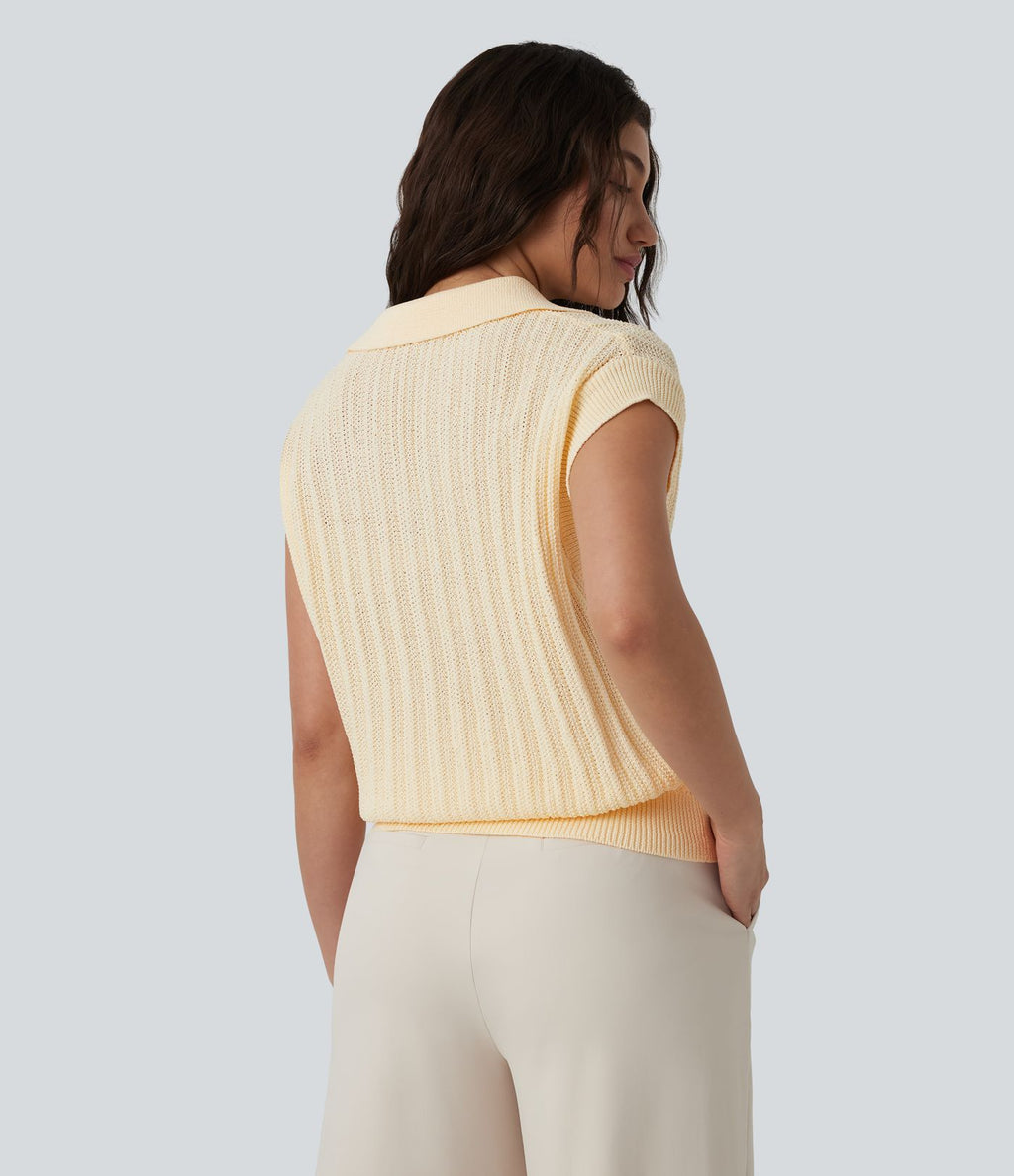 Pull de travail col polo manches courtes