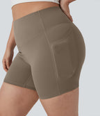 Short cycliste 12,5 cm d'entraînement gainant taille haute grande taille avec poches Halara UltraSculpt™