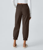 Joggings décontractés à taille mi-haute avec poches