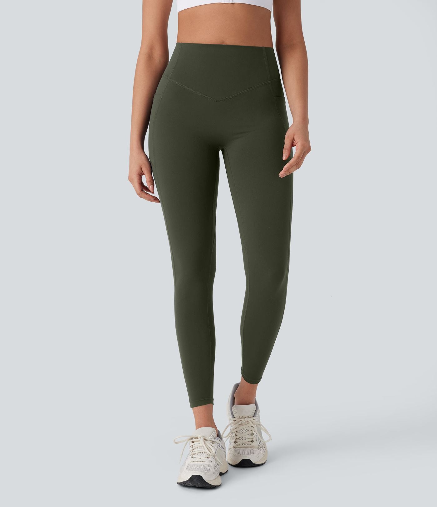 Legging de yoga gainant galbant taille haute avec fronces et poches Halara UltraSculpt™