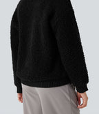 Pull col tailleur manches raglan longues avec poches
