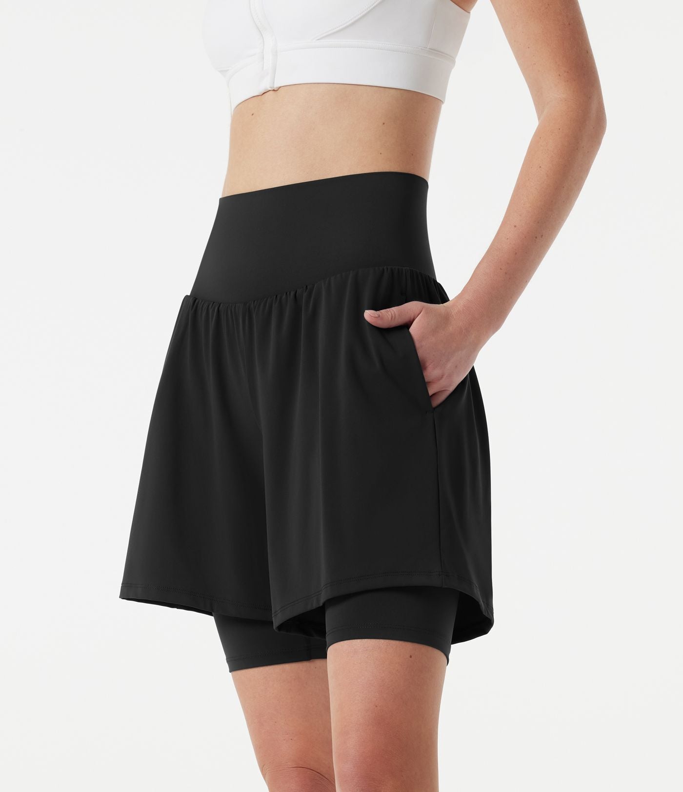 Short de yoga SoftlyZero™ Airy 2-en-1 taille très haute effet frais InstantCool 22,9 cm avec poches