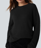 Pull casual épaules tombantes manches longues