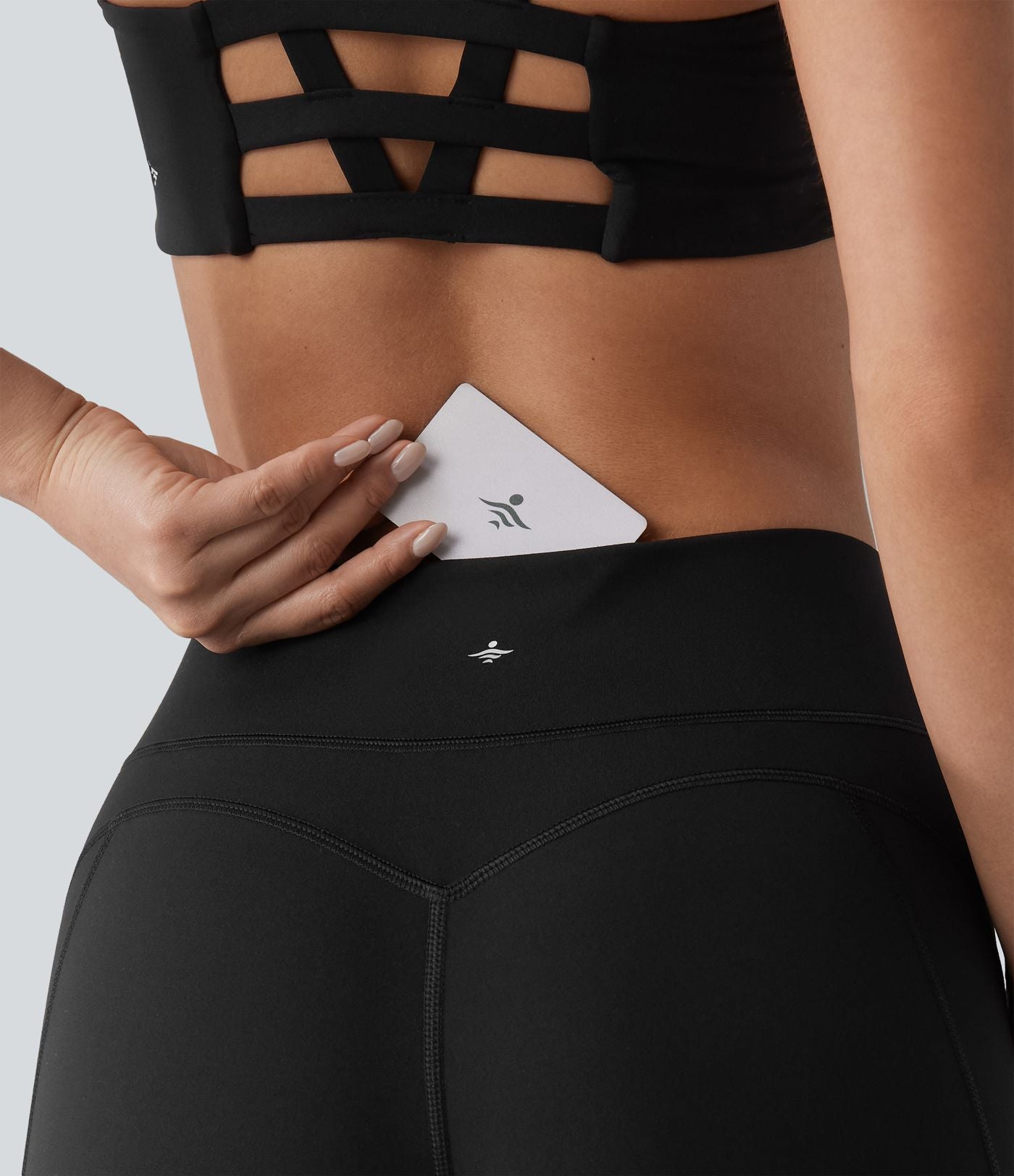 Legging de yoga 7/8 Halara UltraSculpt™ taille haute ventre plat avec empiècements en mesh contrastant et poche