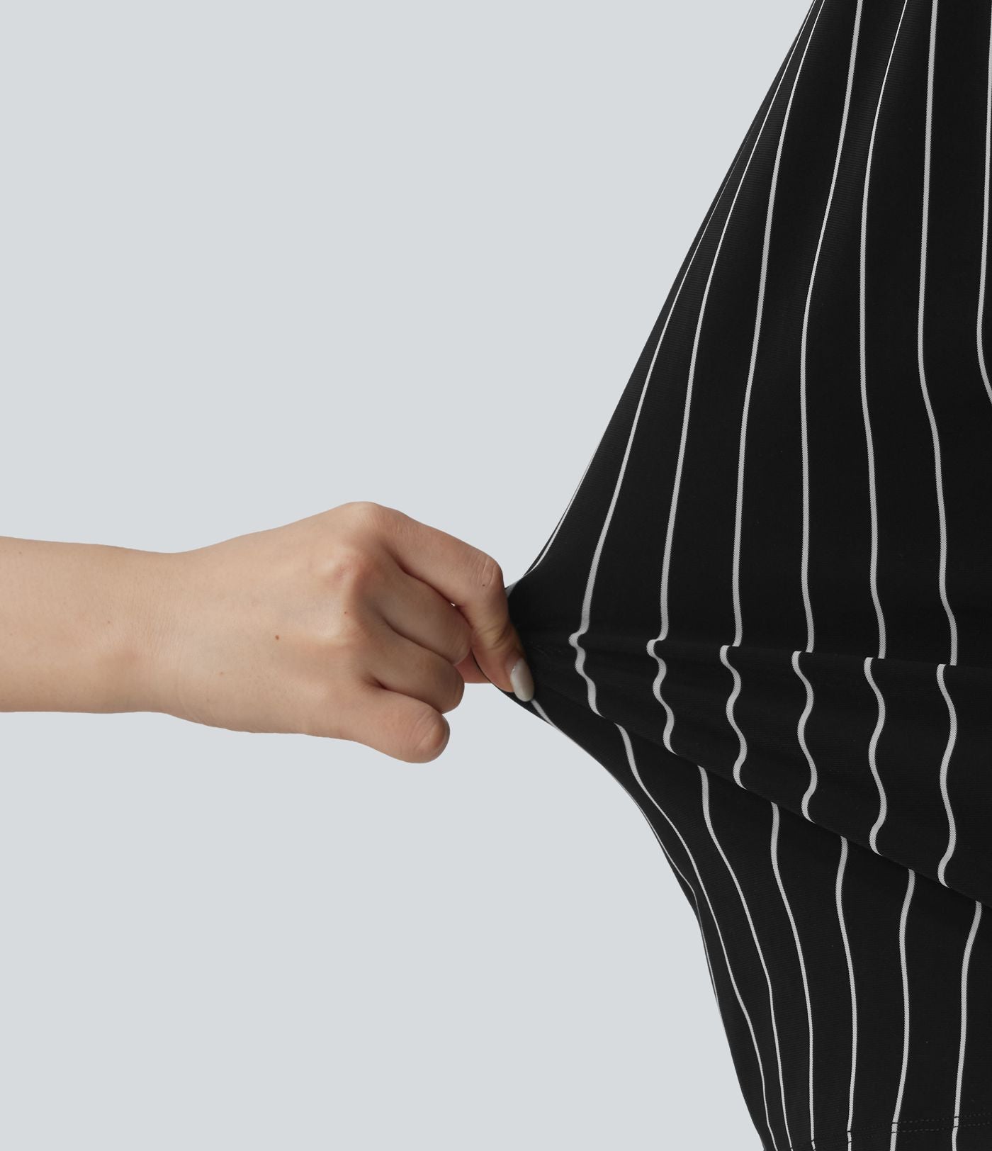 Chemise tailleur à rayures manches courtes