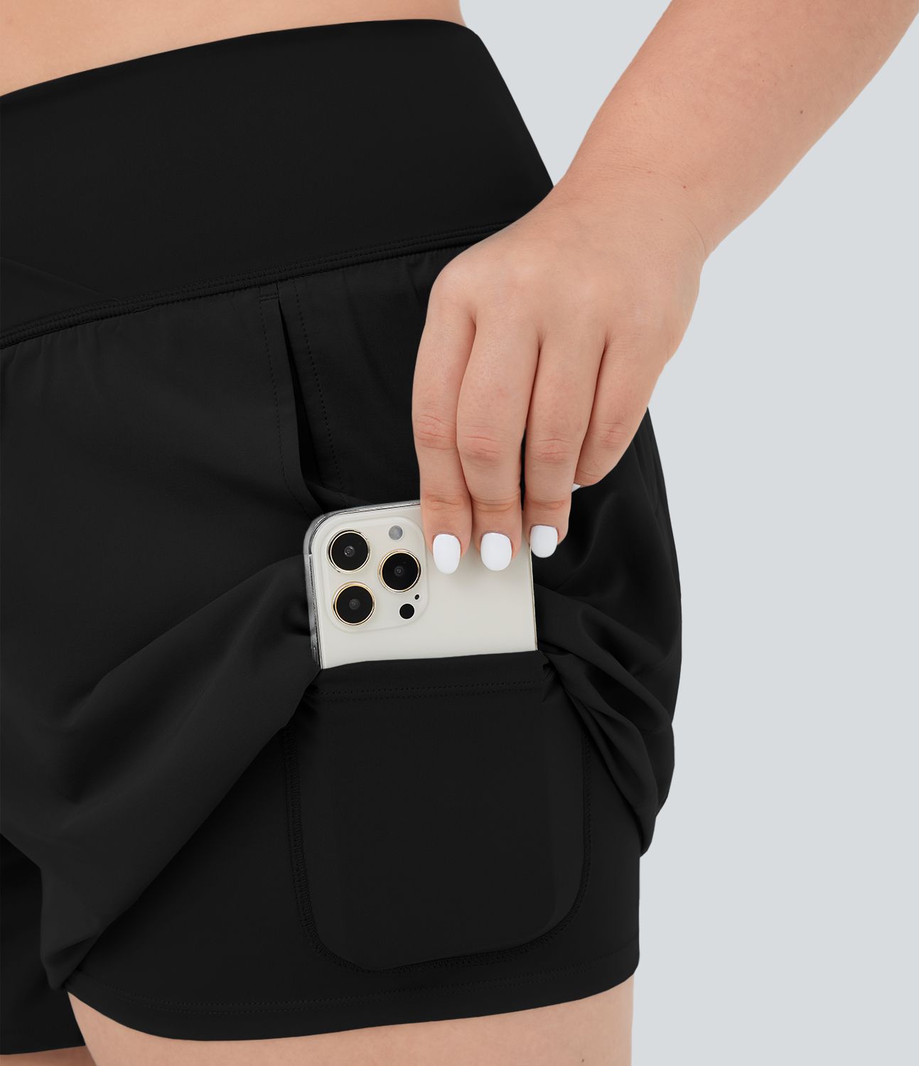 Breezeful™ Short 11,3cm De Yoga 2 En 1 Taille Haute Avec Poche Latérale Croisée Et Séchage Rapide