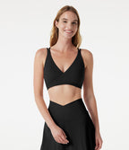 Brassière de sport yoga à maintien léger, col V, brassière intégrée, à effet frais InstantCool, séchage rapide, protection solaire UPF50+