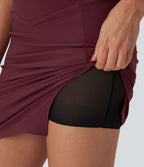 Jupe mi-longue moulante décontractée 2-en-1 gainante taille haute anti-poils d'animaux Patitoff™